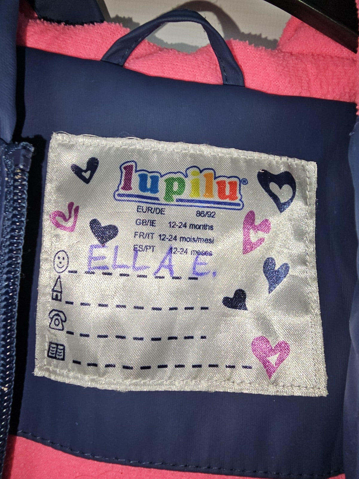 EK11337 Kinder Regenjacke von Lupilu, Blau, Gr. 86/923