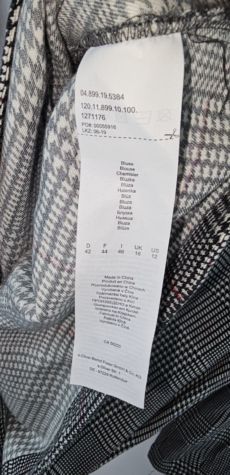 EK8032 Damen Bluse von s.Oliver , Grau, Gr. 424