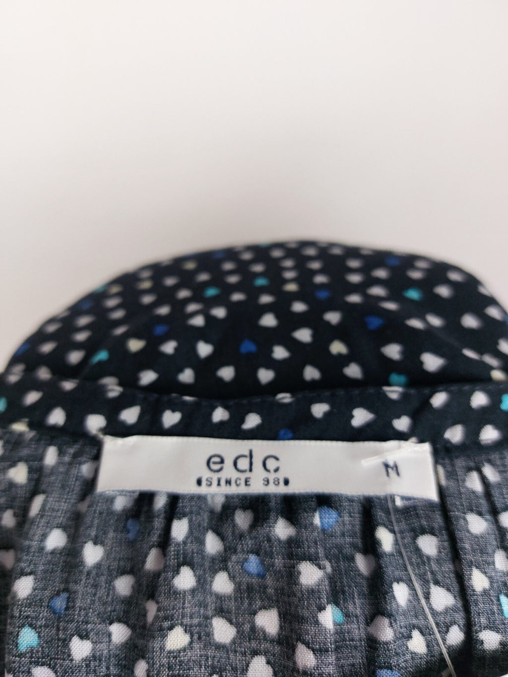 EK4985 Damen Bluse von EDC, blau mit Herzen, Gr.M6