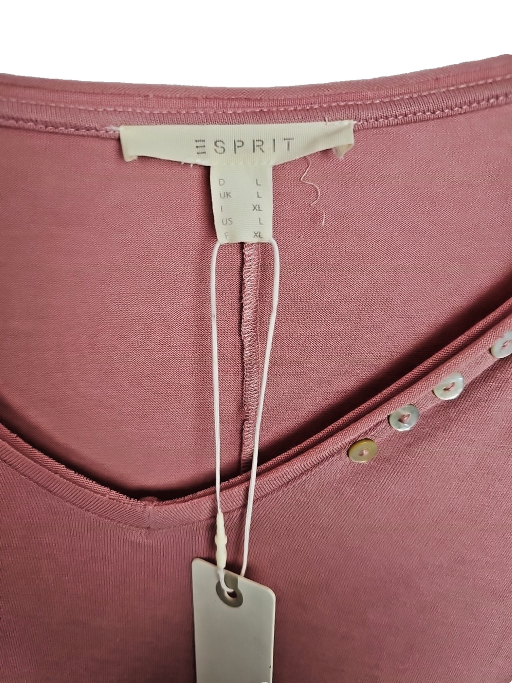 EK7664 Damen Henley Esprit Altrosa Gr L Neu3