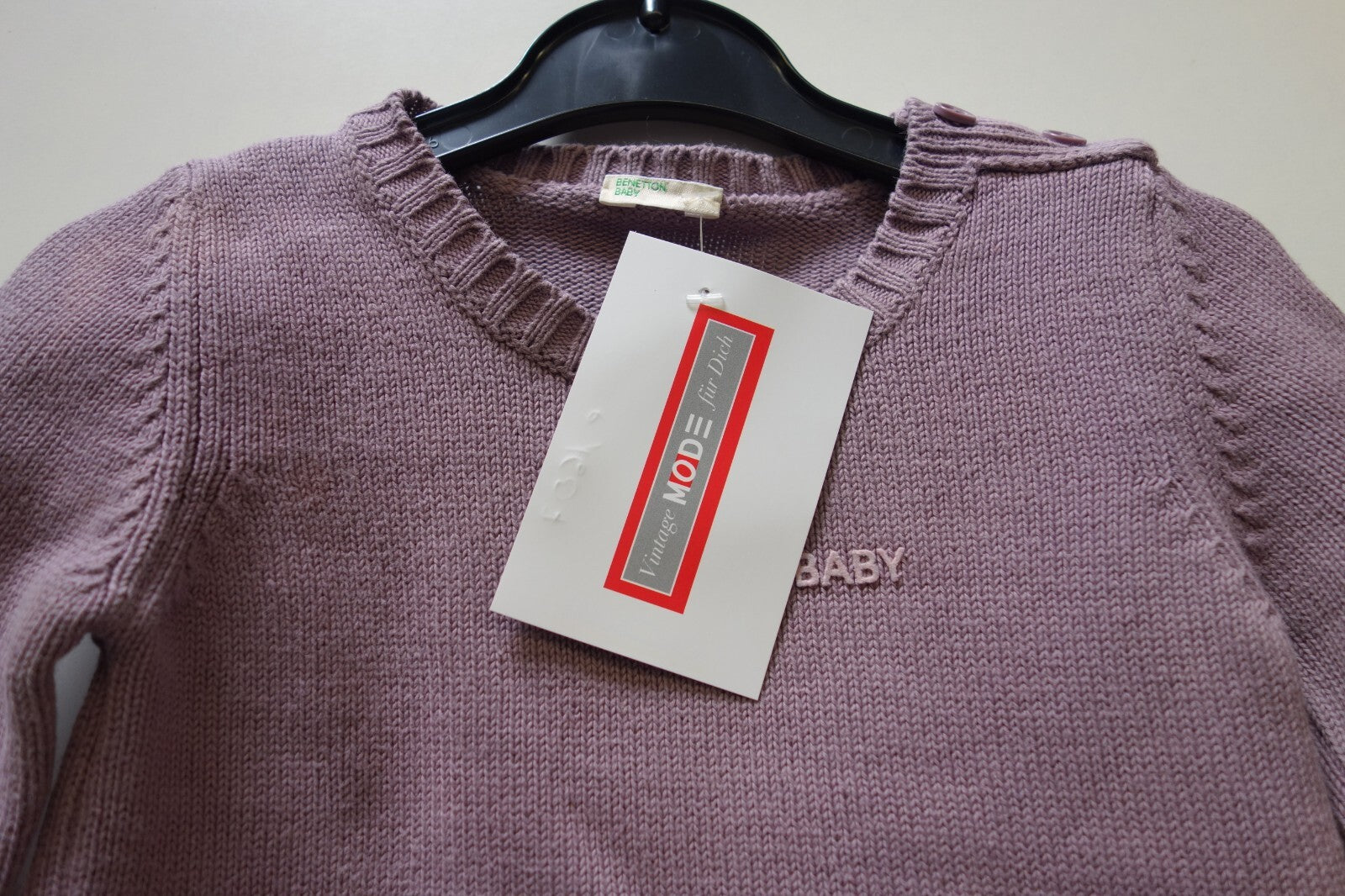 EK1607 Baby Pullover von Benetton, Fliederfarben, Gr. 681