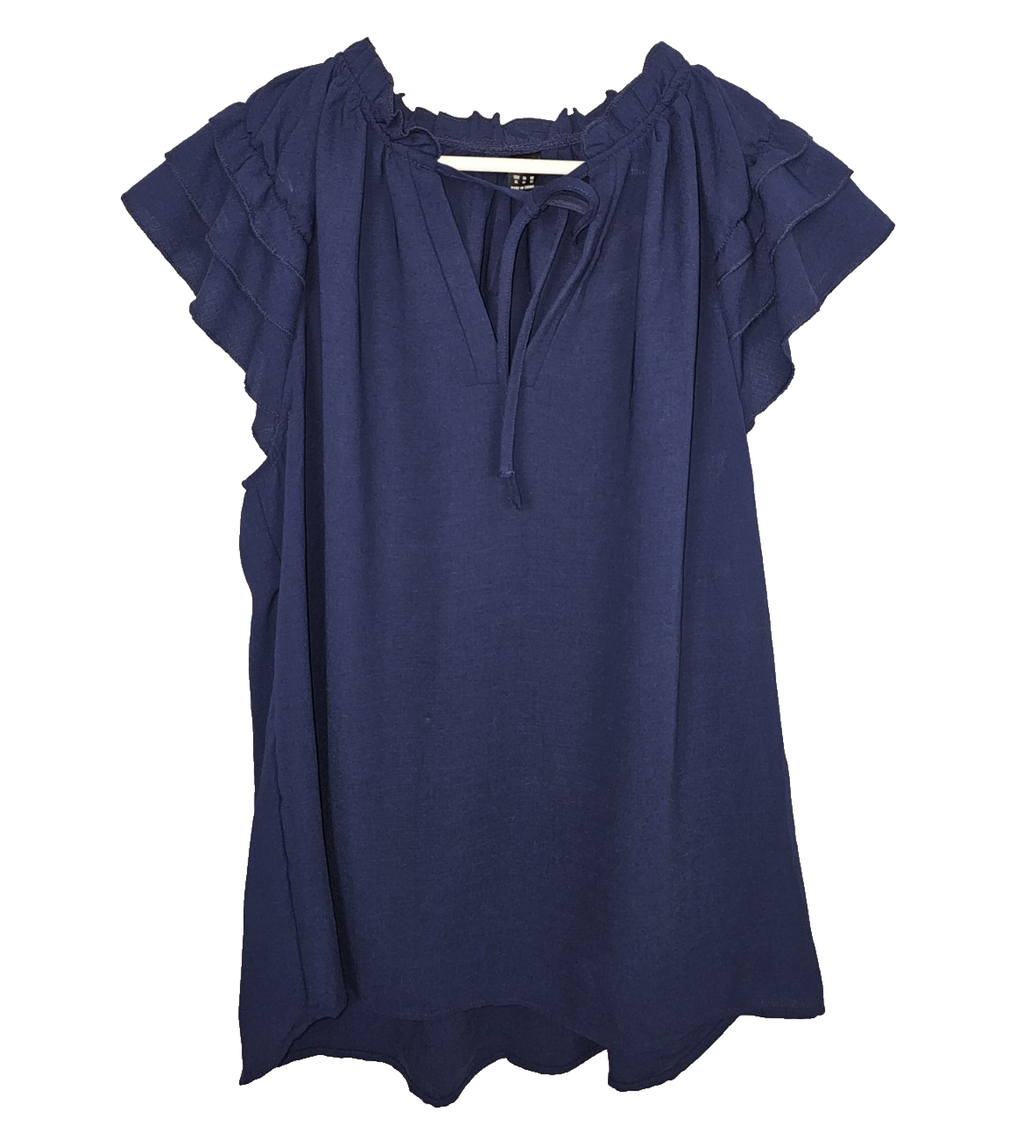 EK8236 Damen Bluse von Shein, Dunkelblau, Gr. XL0