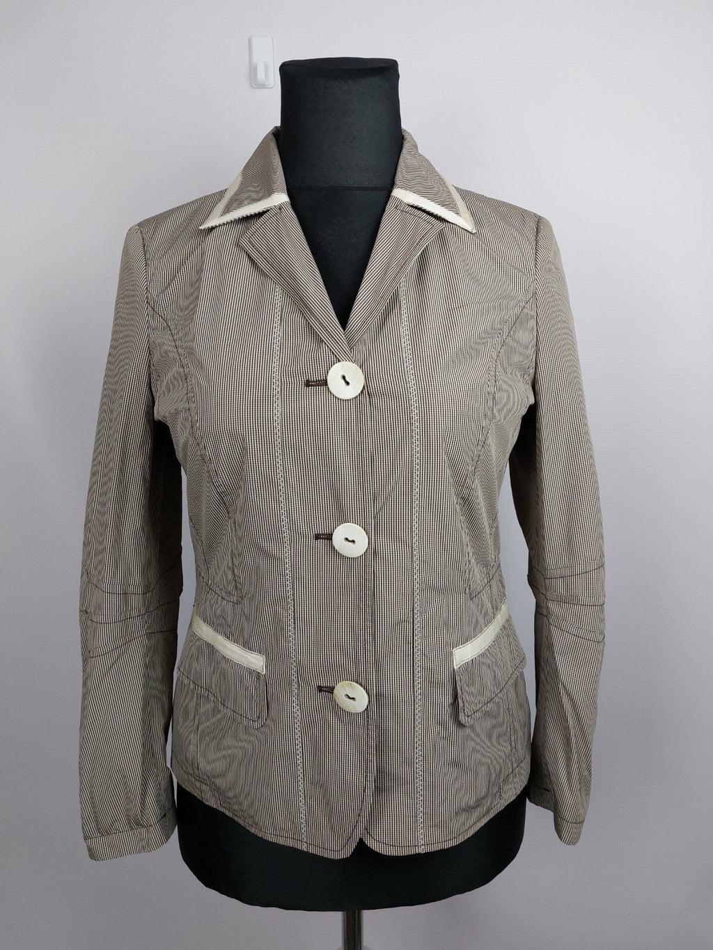 EK4892 Damen Jacke von Isabel, beige/braun kariert, Gr. 400