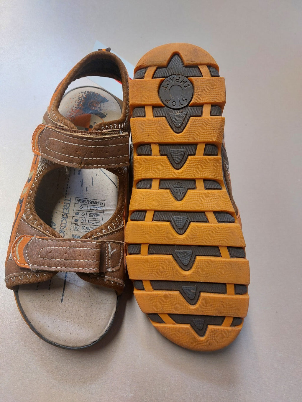ES0175 Kinder Sandalen von Trekking, braun-orange, 353