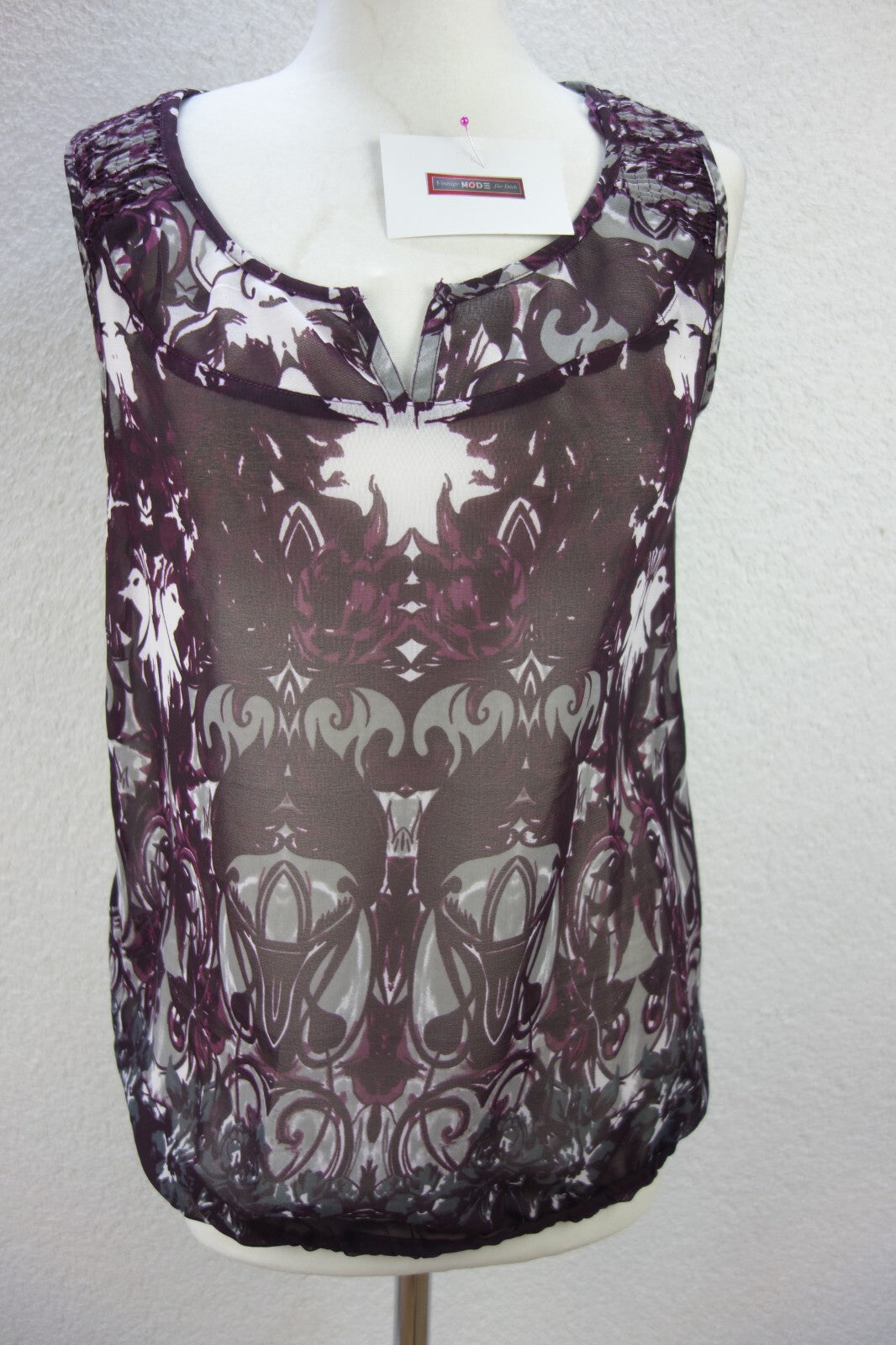 EK4163 Damen Bluse von Street One, lila,grau, Gr. 380