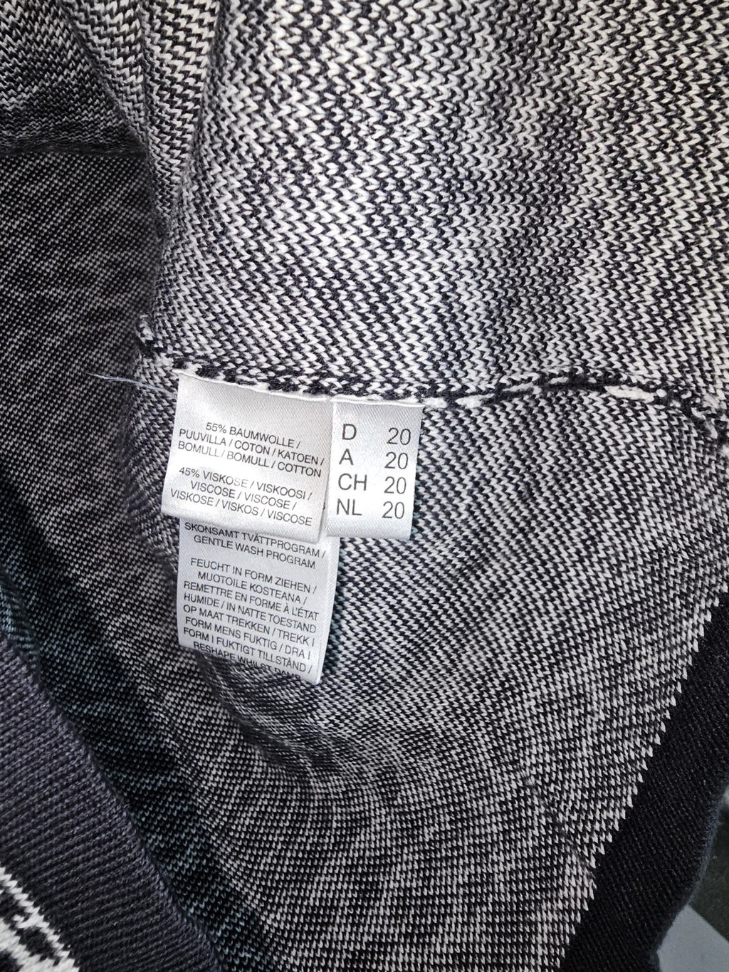 EK7679 Damen Strickjacke von Atelier gs, Schwarz/Weiß, Gr. 204