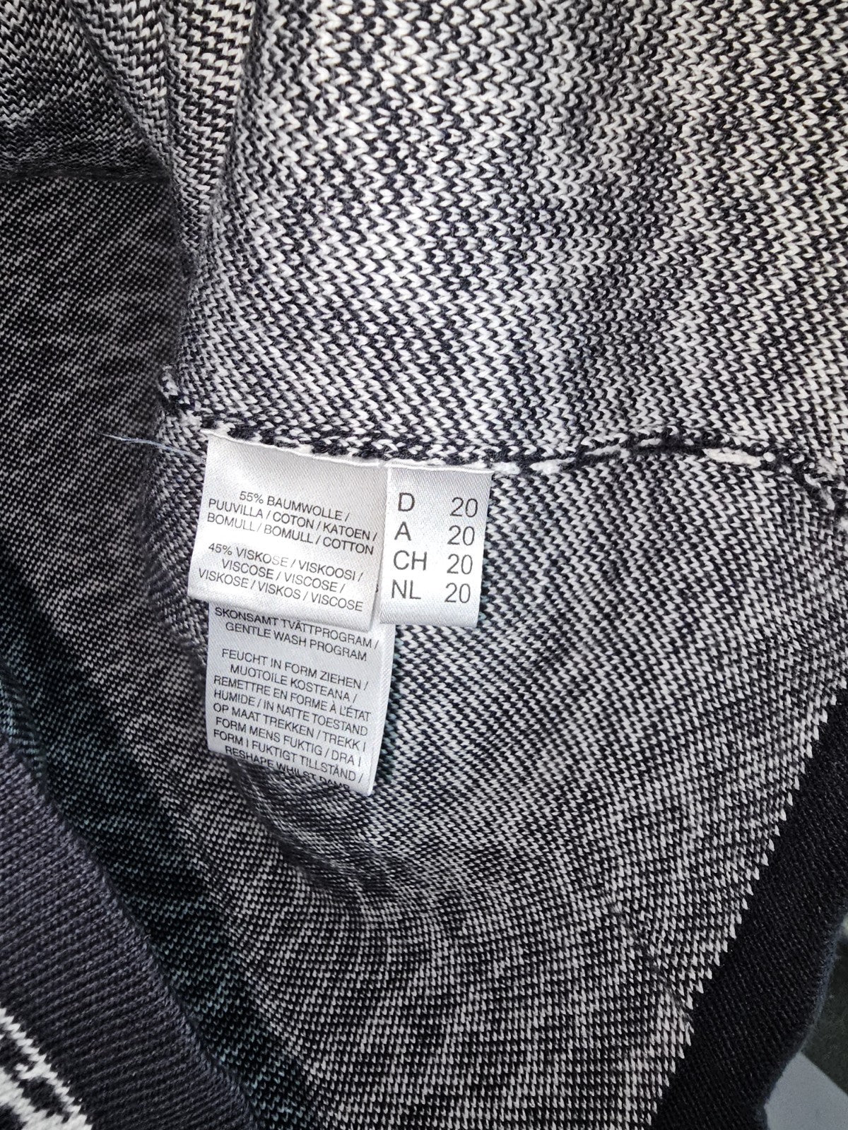 EK7679 Damen Strickjacke von Atelier gs, Schwarz/Weiß, Gr. 204