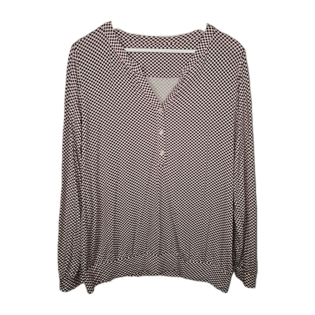 EK8795 Damen Langarmshirt, lila-weiß, Gr.L (Größentabelle)0