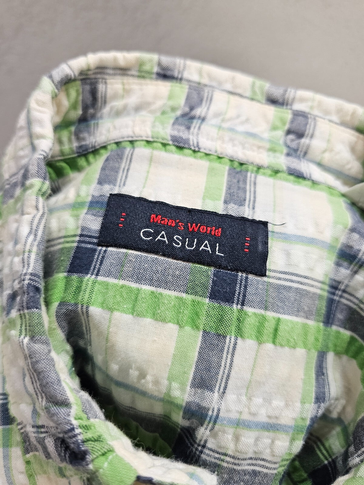 EK6086 Herren Hemd von Man`s World Casual, grün-weiß, Gr.45/465