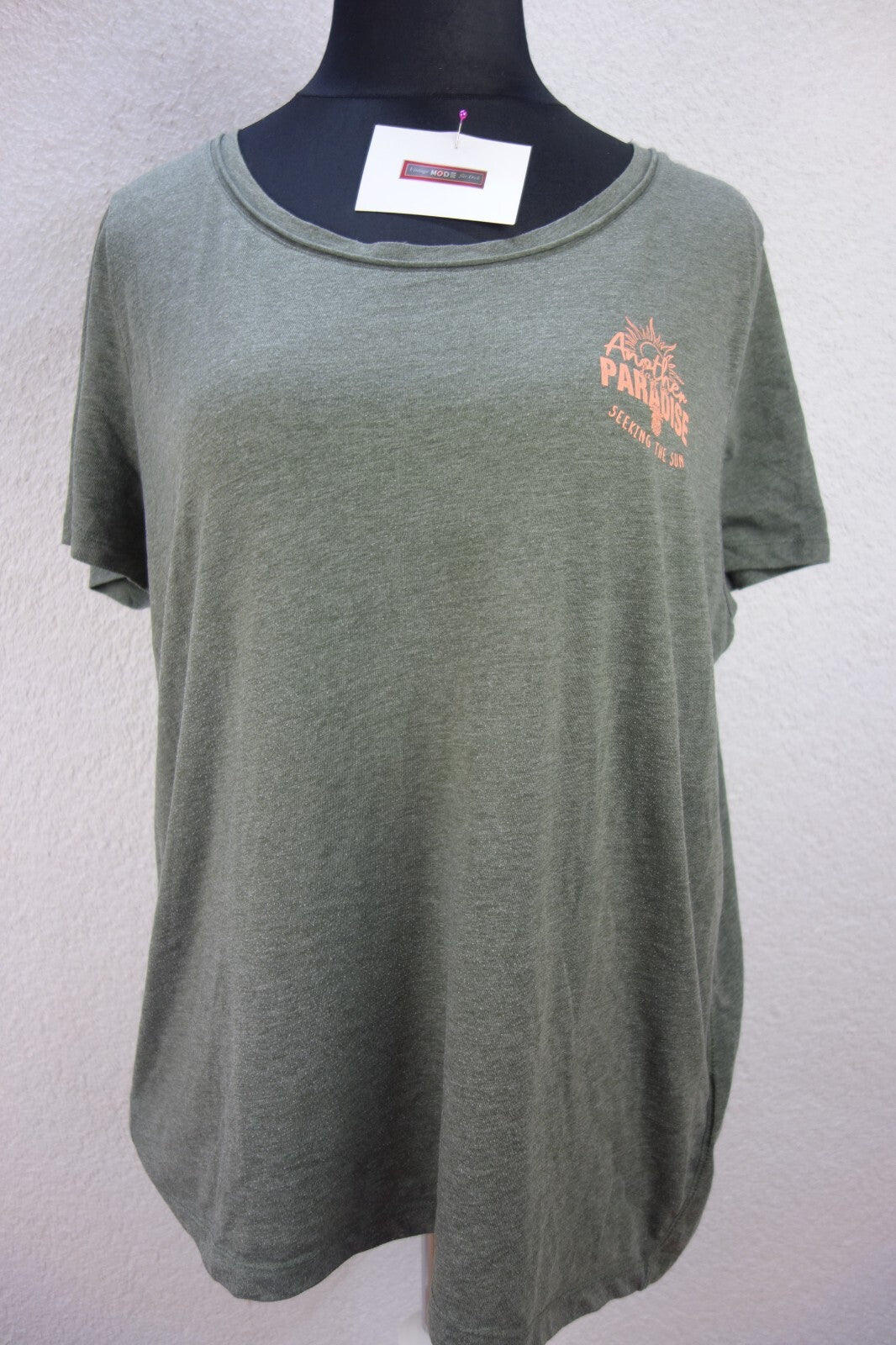 EK3980 Damen T-Shirt von Cecil, graugrün, Gr. 2XL0