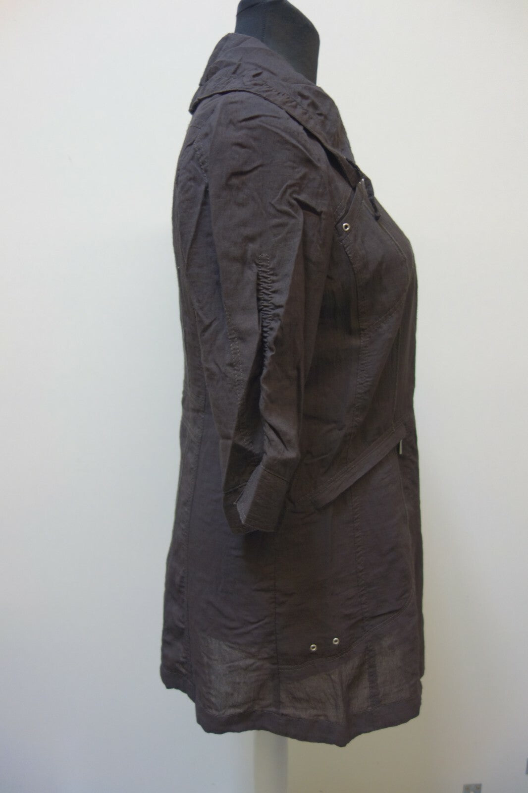 EK1018 Damen Blusenkleid mit Reißverschluss, braun, von Gelco, Gr. 403