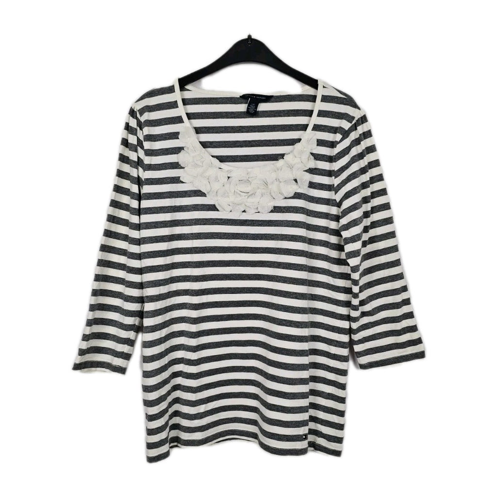 EK10613 Damen Pullover von Tommy Hilfiger, Weiß-Grau, Gr. L0