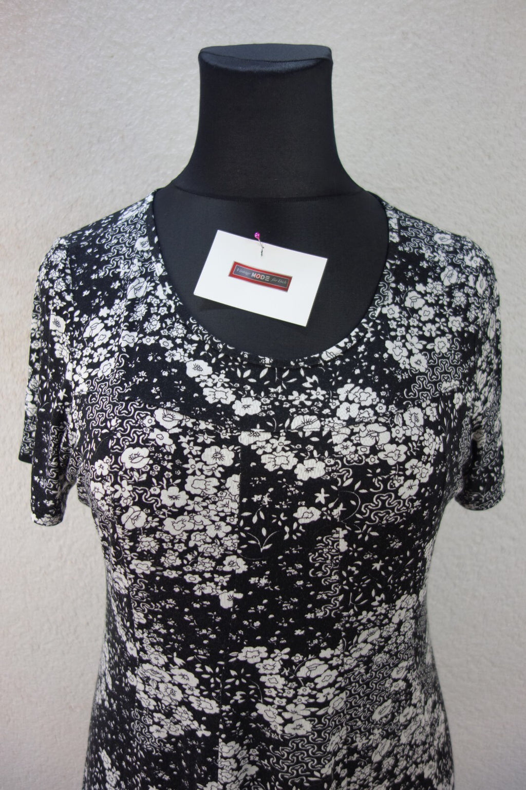 EK3200 Damen Kleid von Unique, schwarz/weiß, Gr. L1