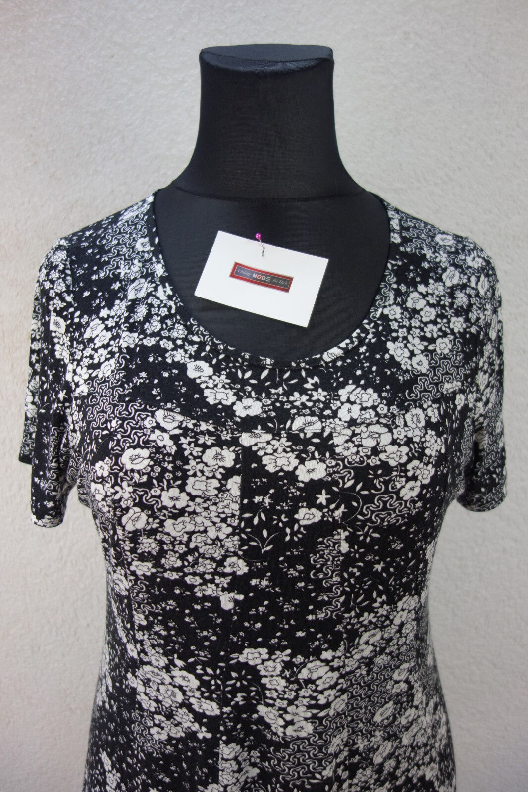 EK3200 Damen Kleid von Unique, schwarz/weiß, Gr. L1