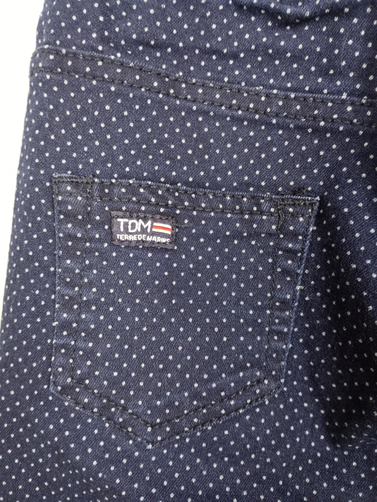 EK5321 Kinder Hose von Terre de Marins, blau gepuktet, Gr. 122/1285