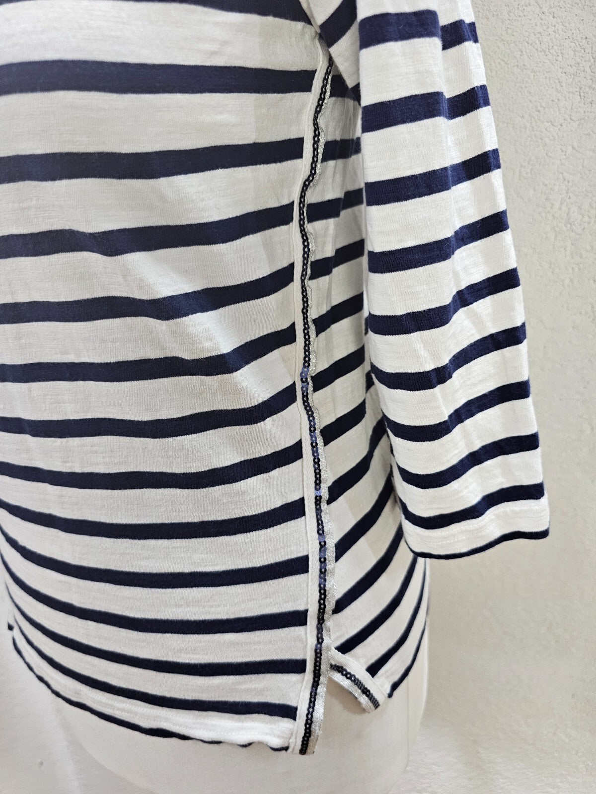 EK2112 Damen Shirt von Woman by Tchibo, weiß/blau gestreift, Gr. 36/382