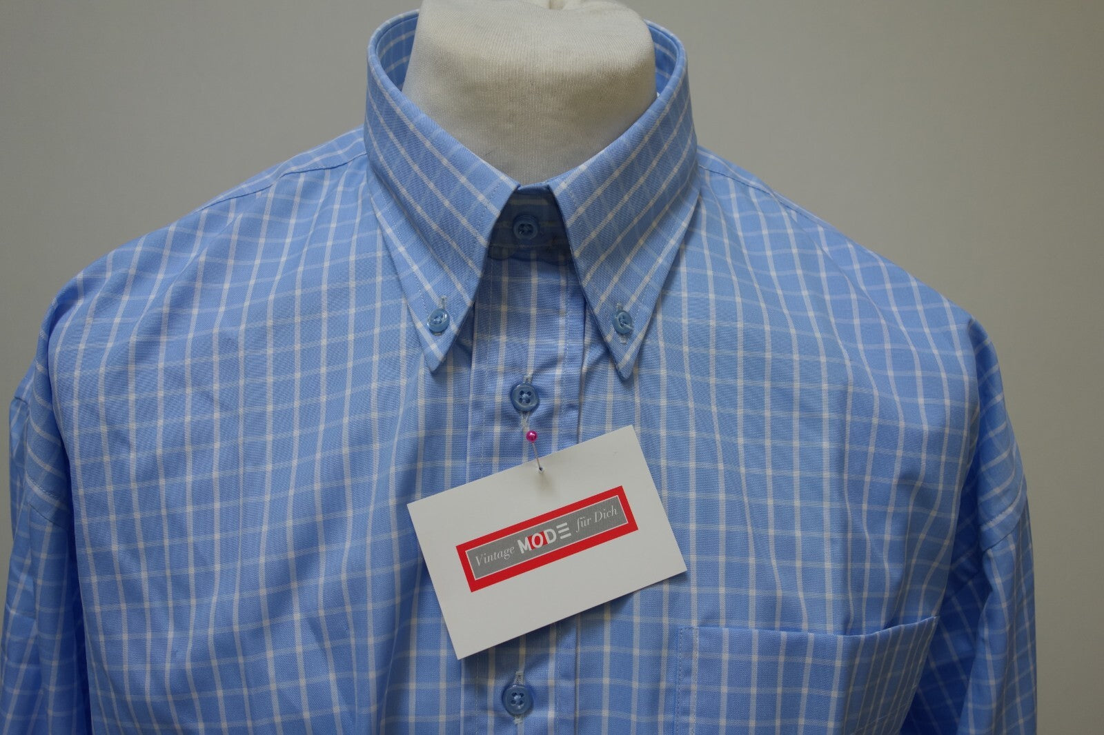 EK1887 Herren Hemd von Peter Andrew, blau kariert, Gr. 61