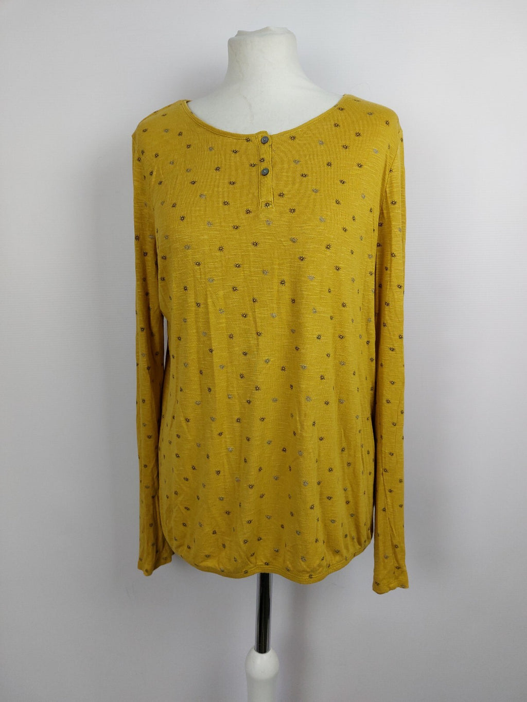 EK0695 Damen Langarmshirt von edc, senfgelb, Gr. XL0