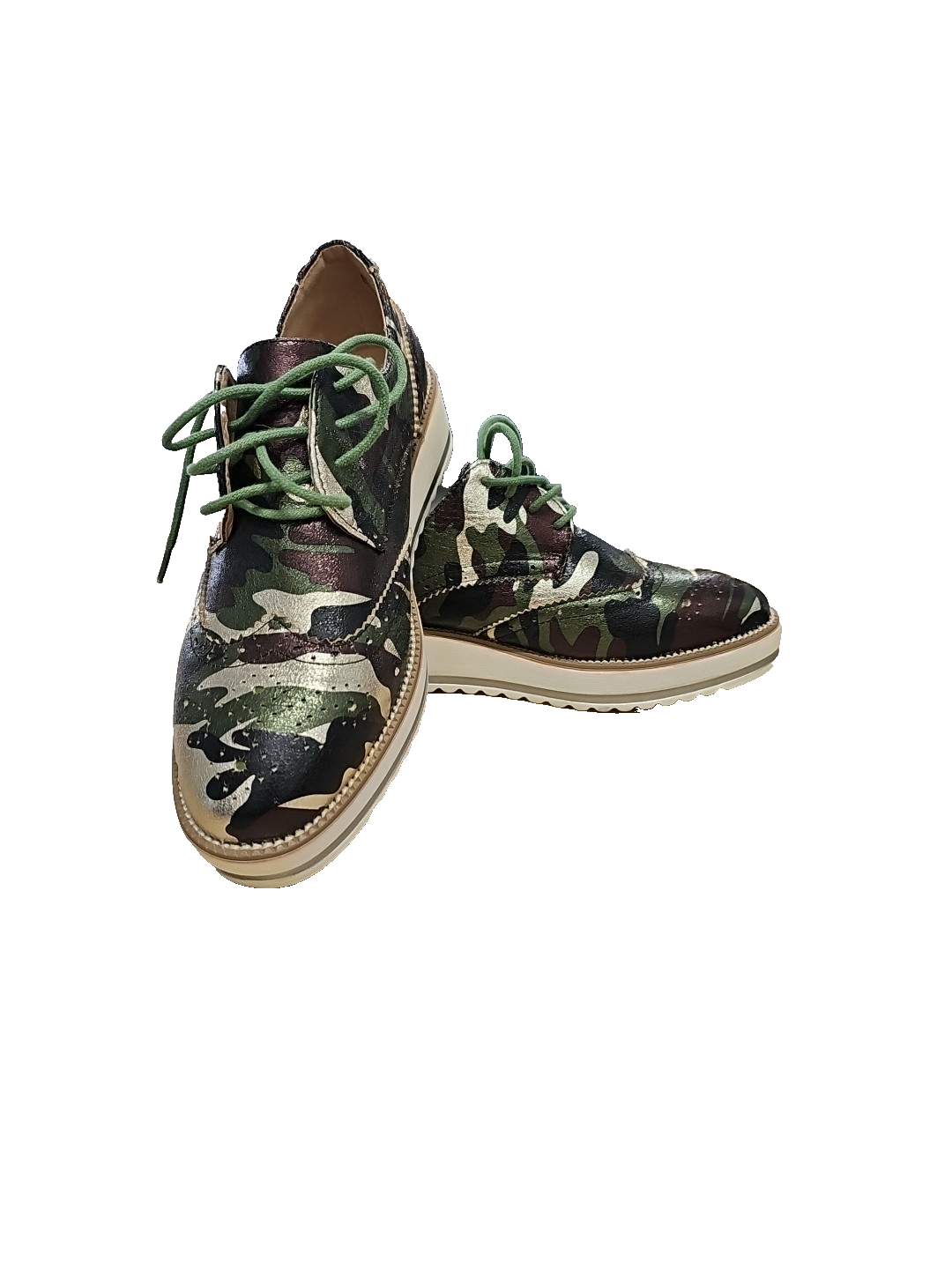 ES733 Damen Halbschuhe 39 ,Tanrfarben,Olivegold3