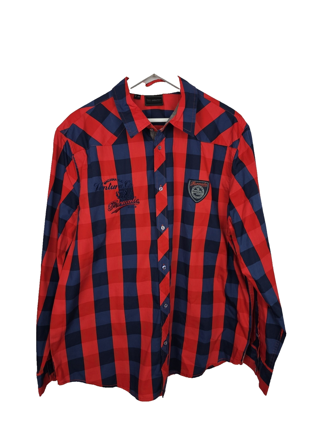 EK7552 Herren Hemd von Bonprix, rot-blau, Gr.43/440