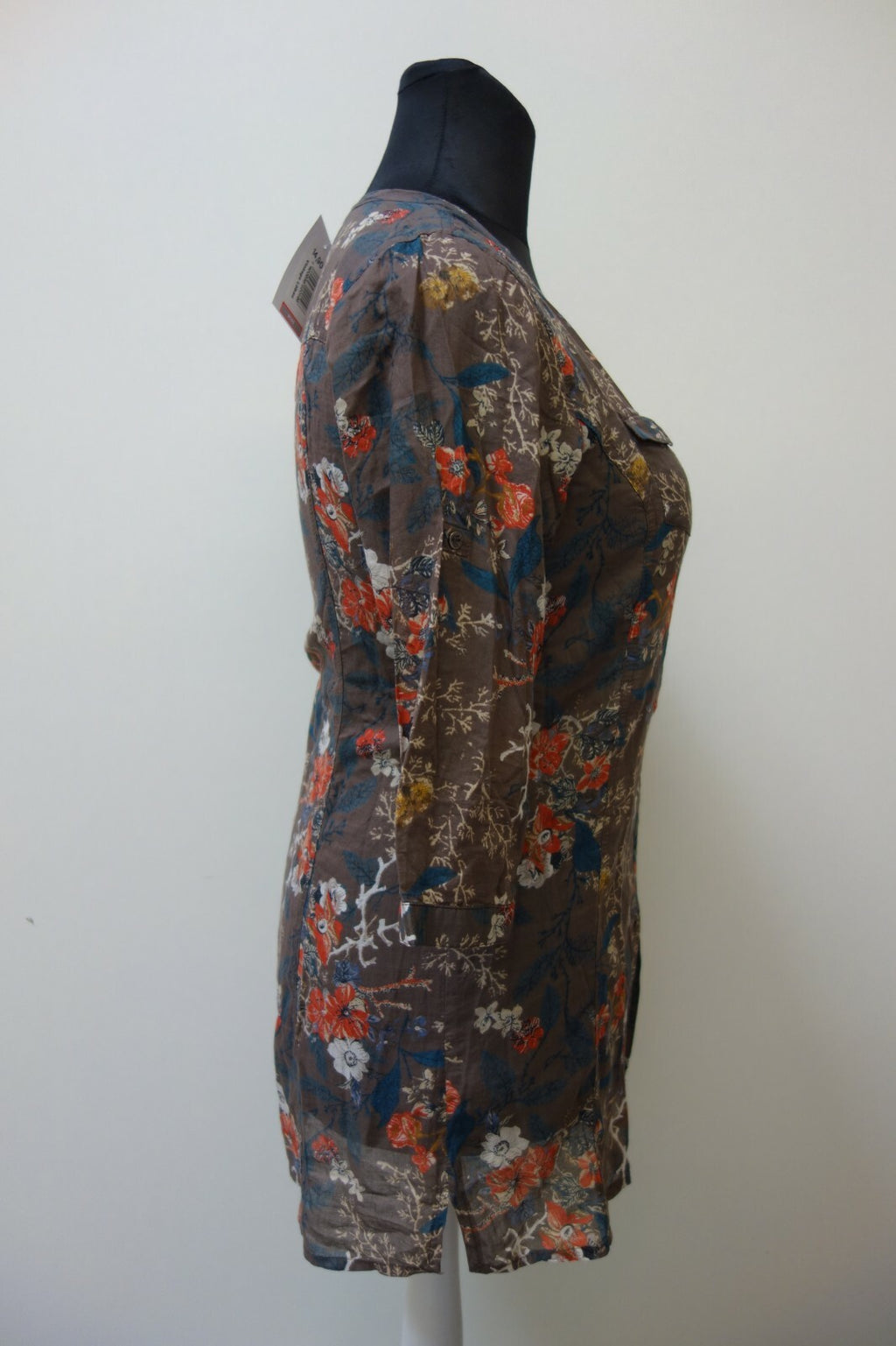 EK0569 Damen Bluse von Cecil, braun mit Blumen, S2