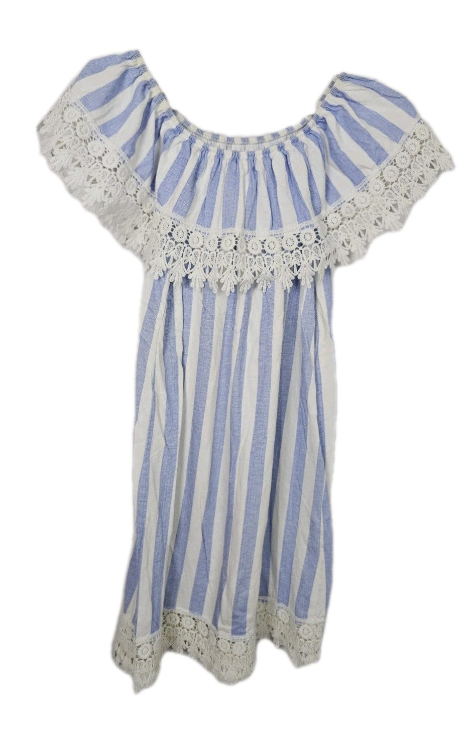 EK8900 Damen Kleid, Hellblau/weiß, Gr. Ca S0