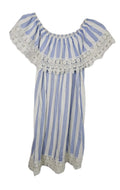 EK8900 Damen Kleid, Hellblau/weiß, Gr. Ca S0