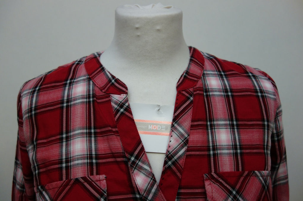 EK0169 Damen Bluse von edc, rot, kariert, S1