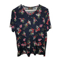 EK10276 Damen T-Shirt von MF, blau mit Blumenmuster, Gr.M0