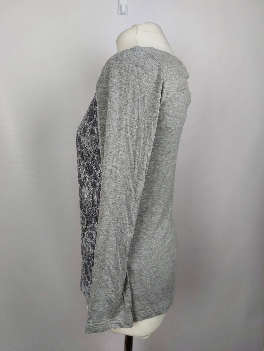EK0325 Damen Langarmshirt von just white, grau, Gr. 344