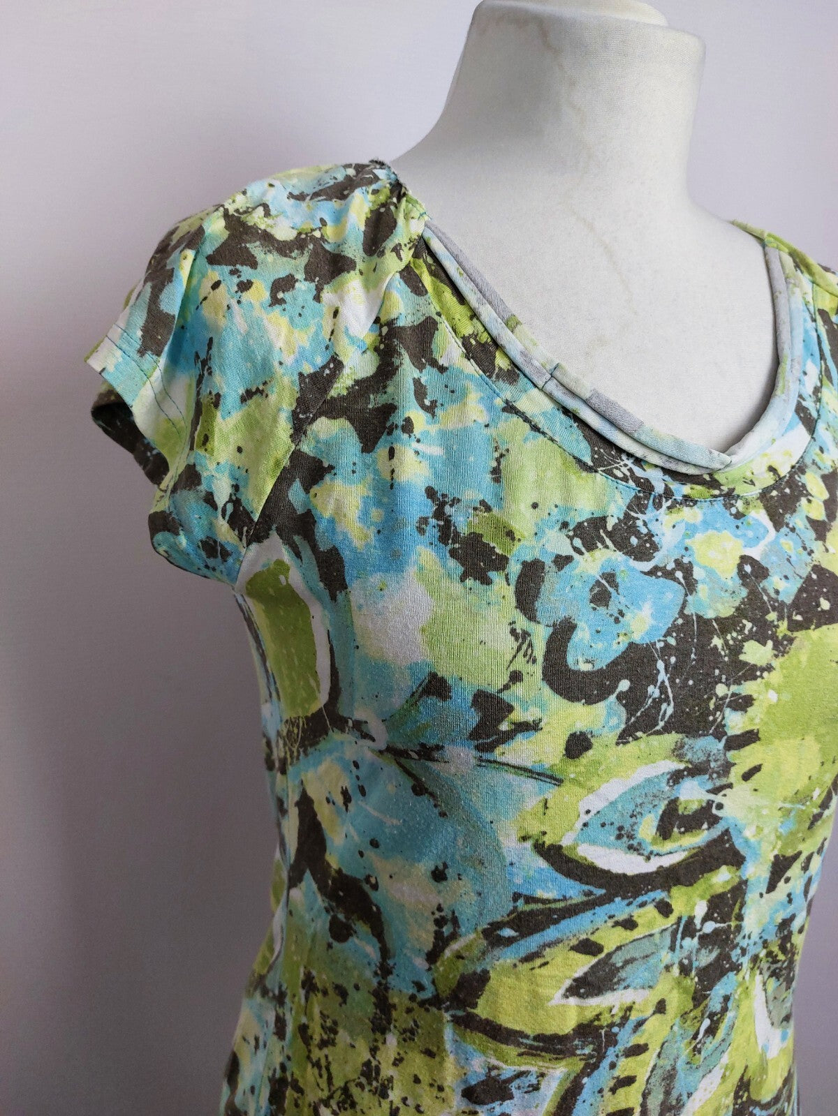 EK4777 Damen T-Shirt von Modee, grün/blau/braun, Gr. 384