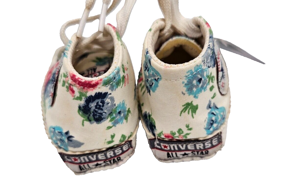 ES0047 Baby Schuhe von Converse, Allstar weiß mit Blumen2