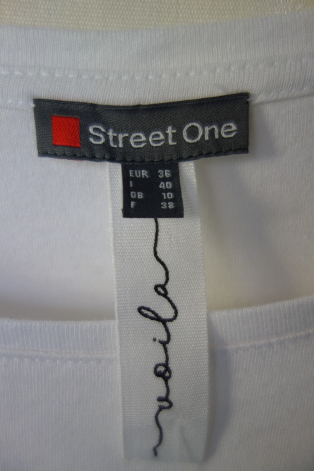 EK4261 Damen T-Shirt von Street One, weiß mit Aufdruck, Gr. 363