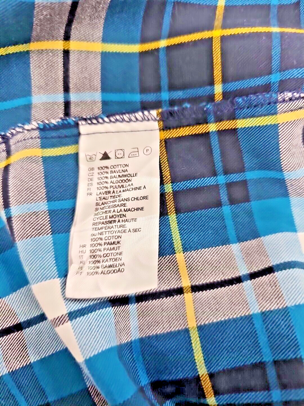 EK 4434 Bluse H&M Karriert Türkis Schwarz Gr S 100% Baumwolle3