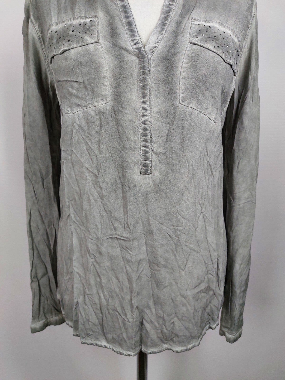EK0484 Damen Bluse von Tom Tailor, grau, Gr. 362