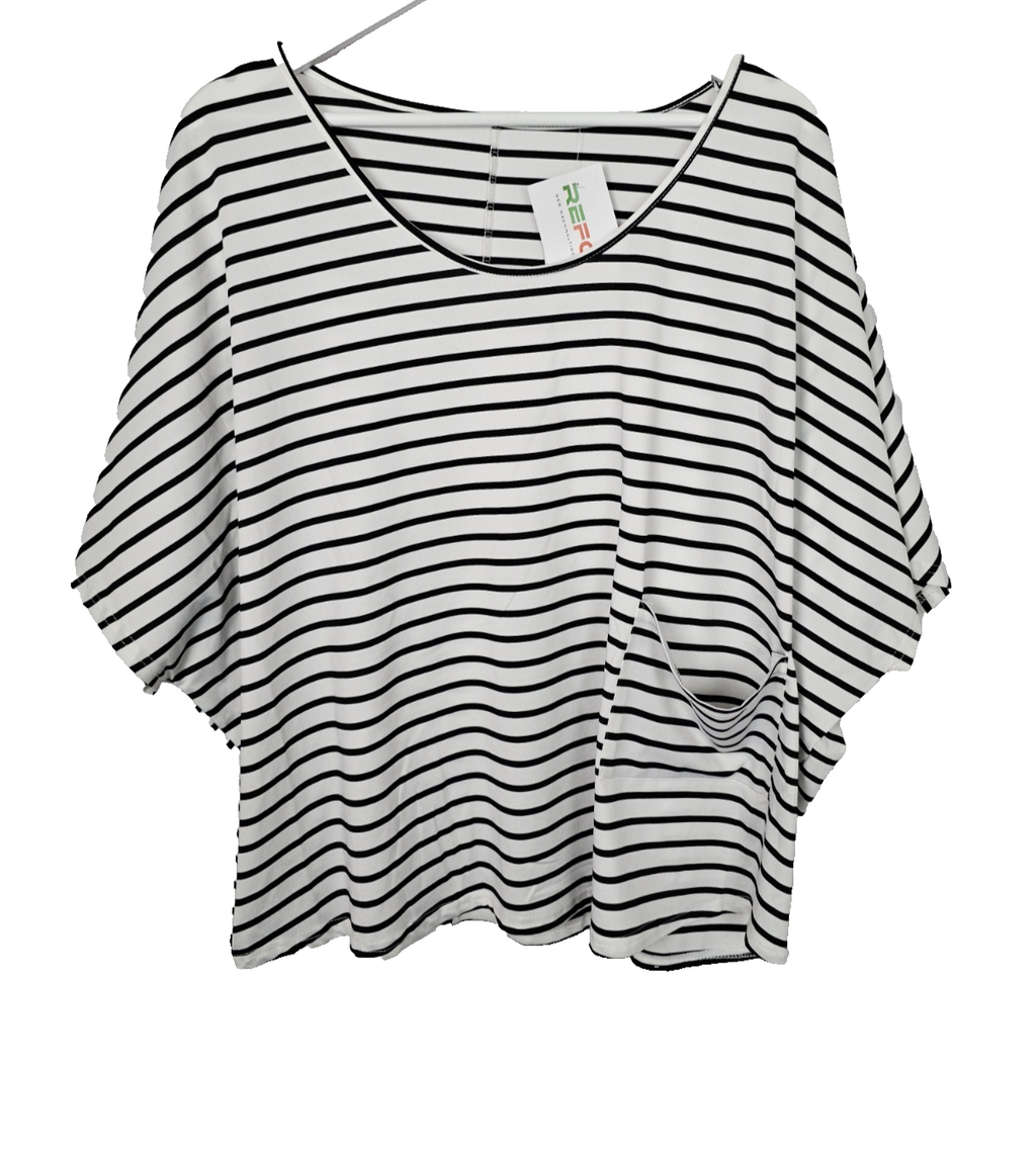 EK8879 Damen Bluse, Weiß/Schwarz, Gr. Ca XL0