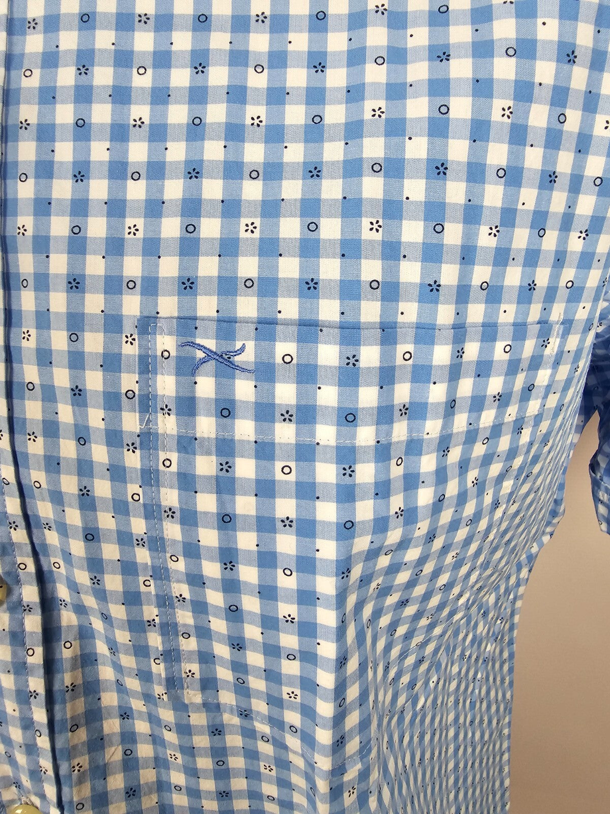 EK5358 Blau-weißes Kurzarmhemd von BRAX für Herren, Gr. L3