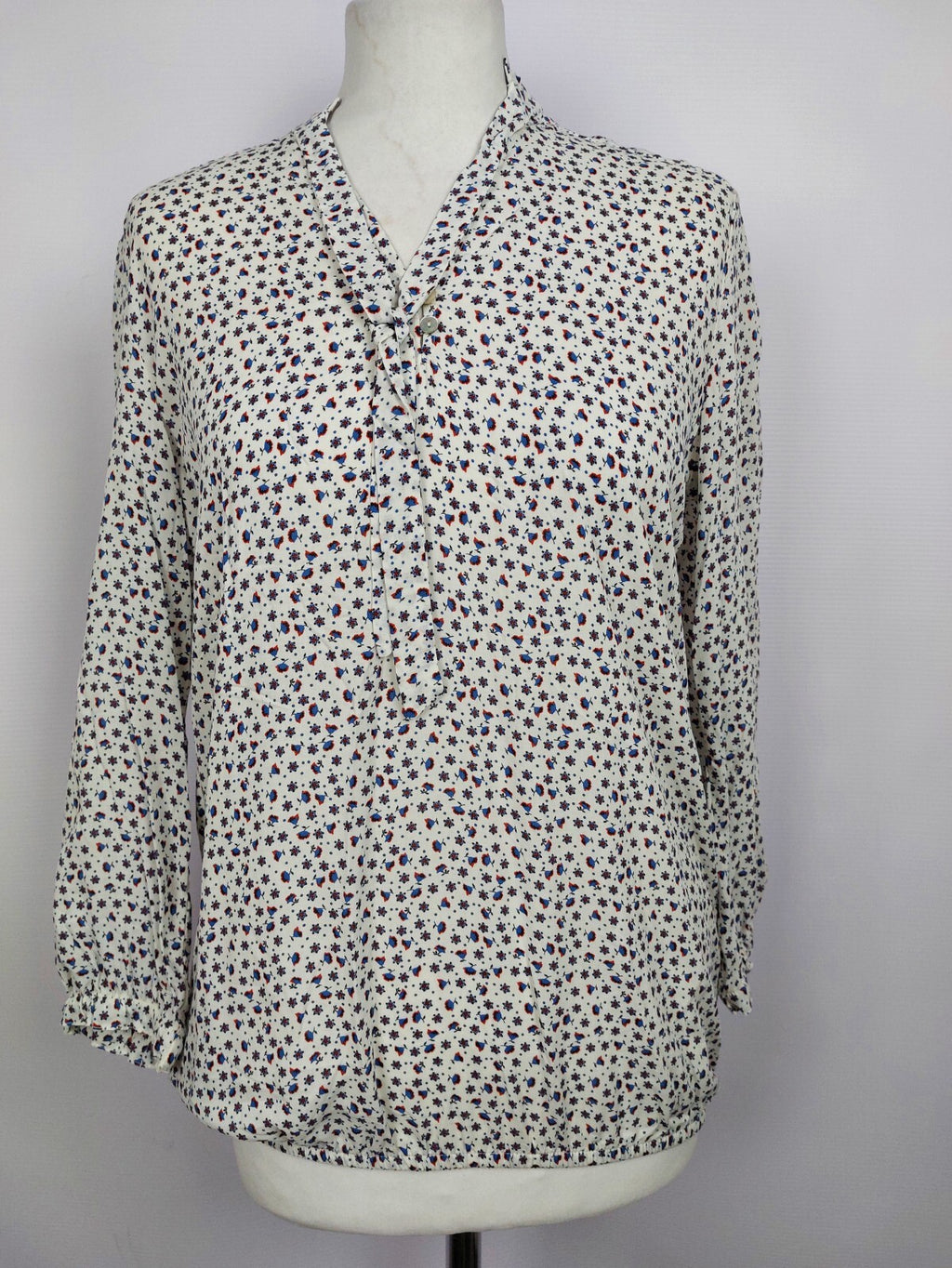 EK0922 Damen Bluse von Esprit, weiß mit Blümchen, Gr. XS0
