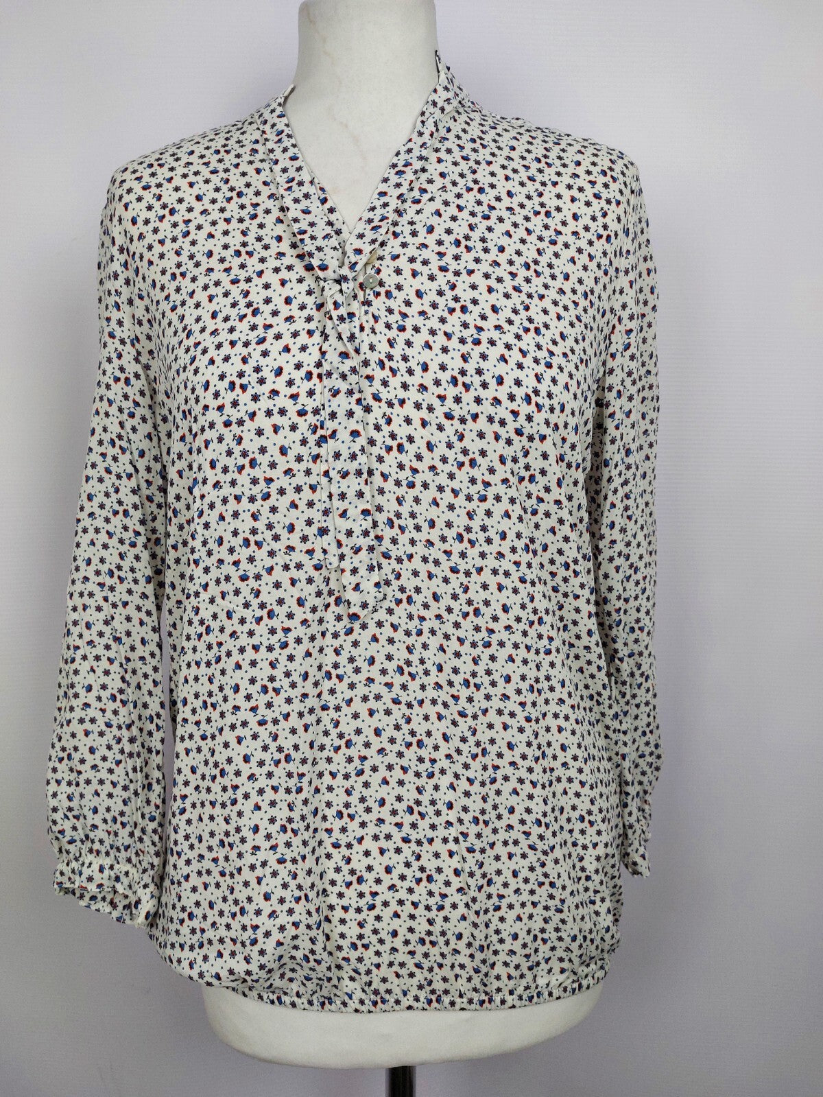 EK0922 Damen Bluse von Esprit, weiß mit Blümchen, Gr. XS0