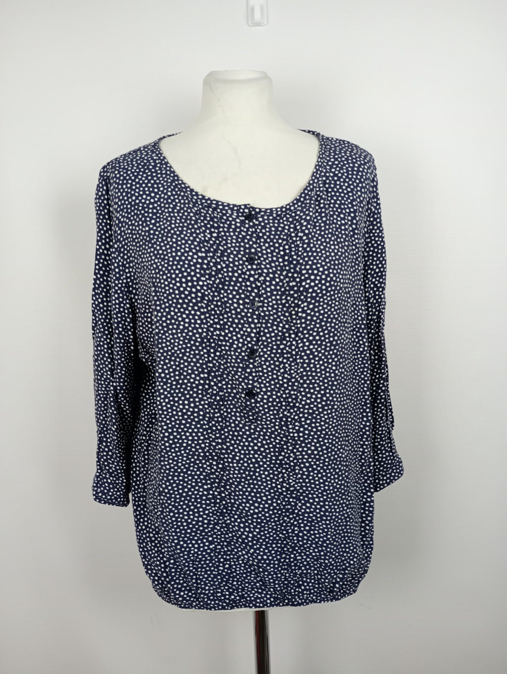 EK3536 Damen Bluse von Bonita, blau, weiß gepunktet, Gr. 440
