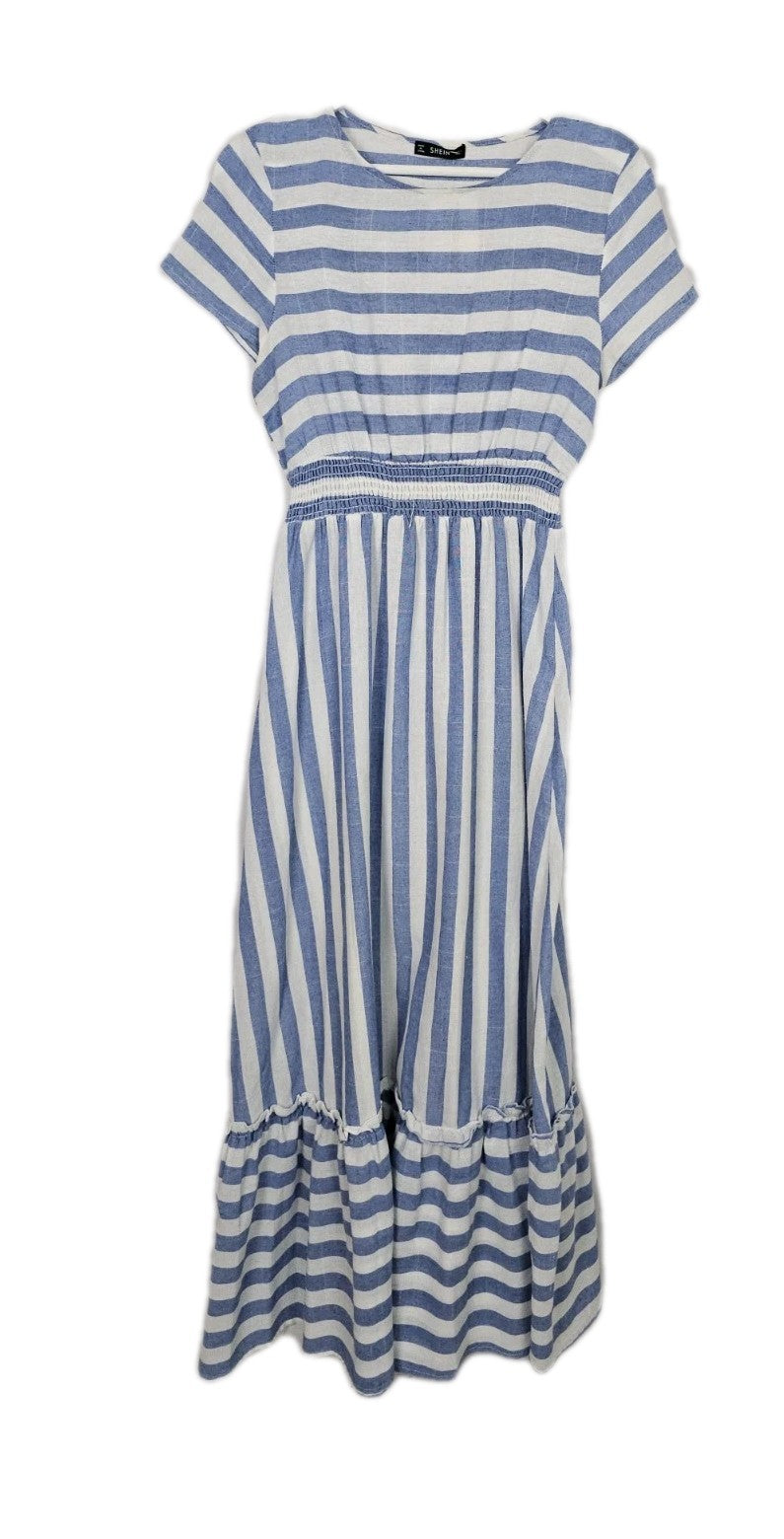 EK9371 Damen Kleid von SheIn, Weiß/Blau, Gr. L0