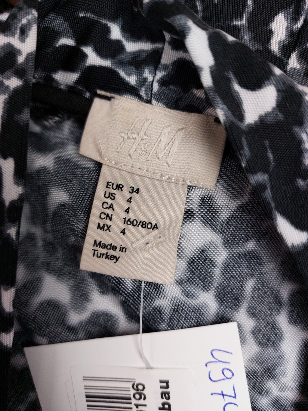 EK4974 Damen Kleid von H&M, schwarz/weiß, Gr. 348