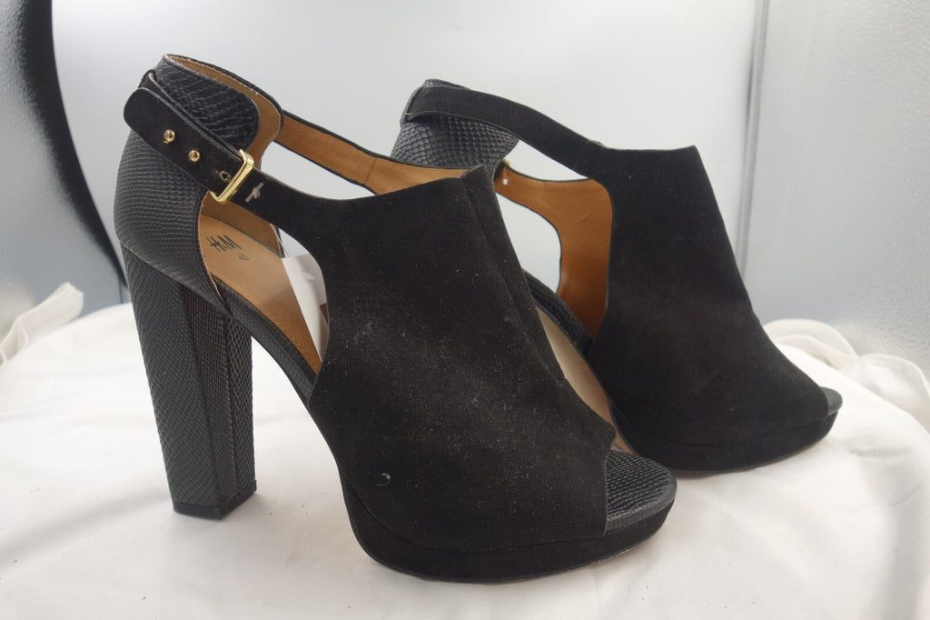 ES0032 Damen Sandalen von H&M, schwarz, Gr. 402