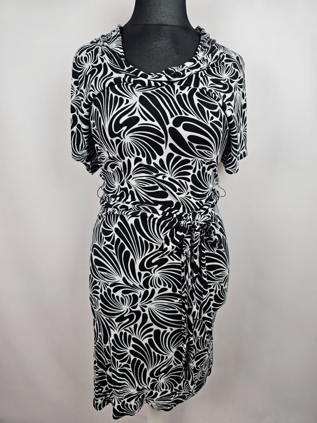 EK0385 Damen Kleid von Esprit, schwarz/weiß, Gr. L0