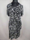 EK0385 Damen Kleid von Esprit, schwarz/weiß, Gr. L0