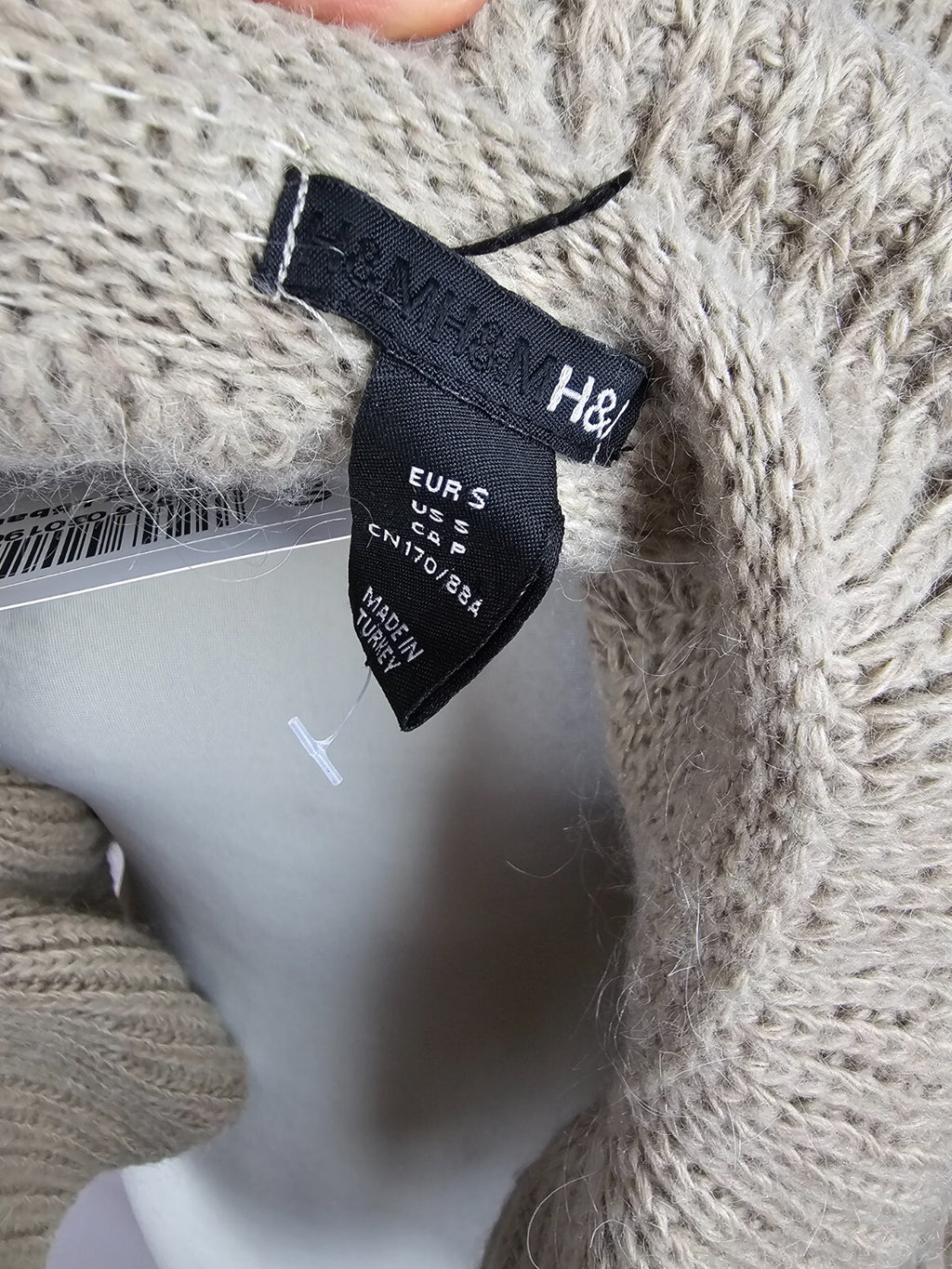 EK5589 Damen Strickjacke von H&M, beigegrau, Gr. S4