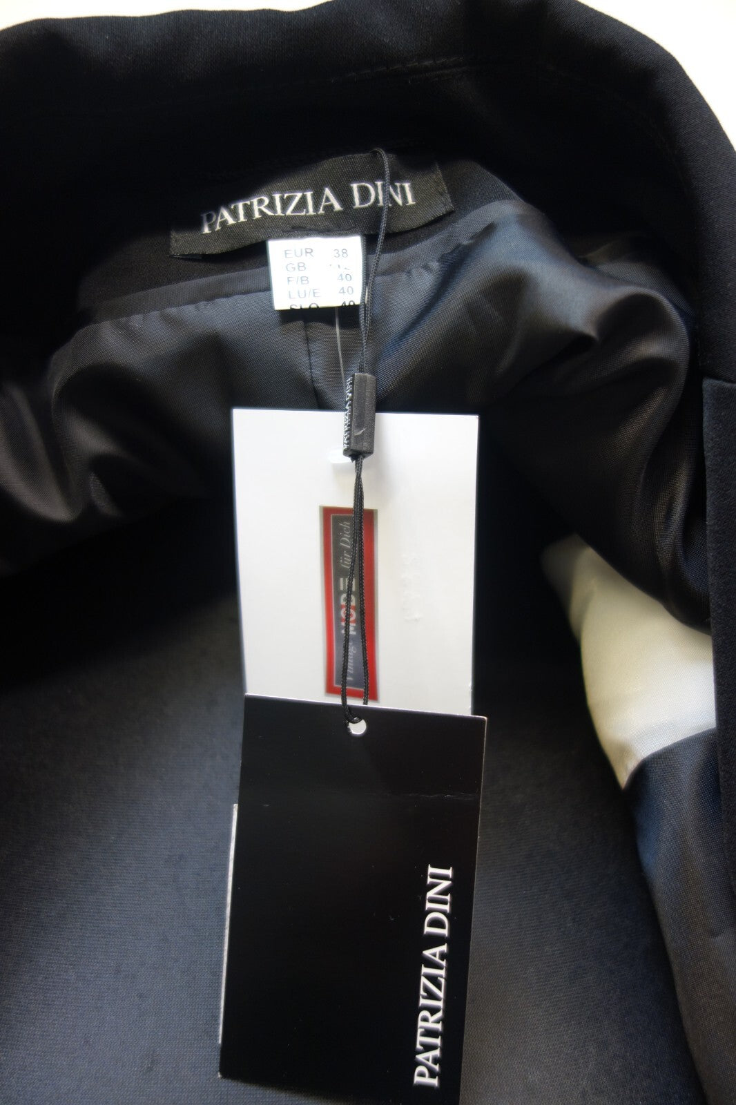 EK2887 Damen Blazer von Patrizia Dini, schwarz mit weiß, Gr. 384