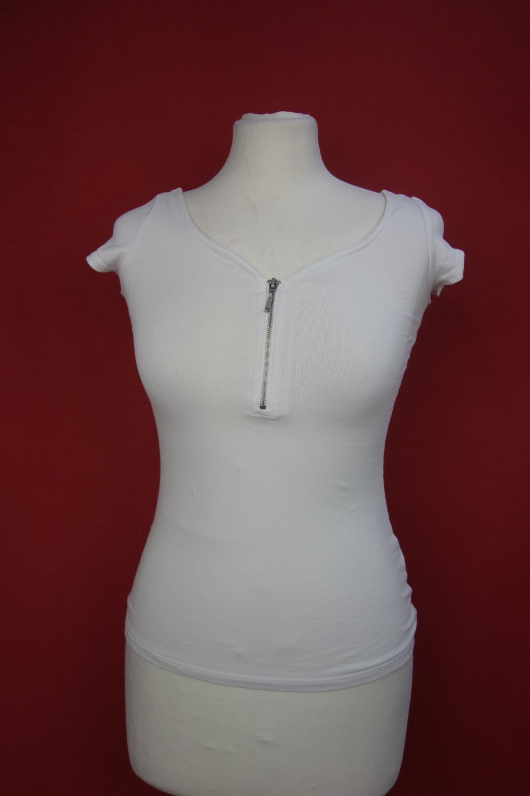 EK3946 Damen Top von Tally Weijl, weiß. Gr. XS0