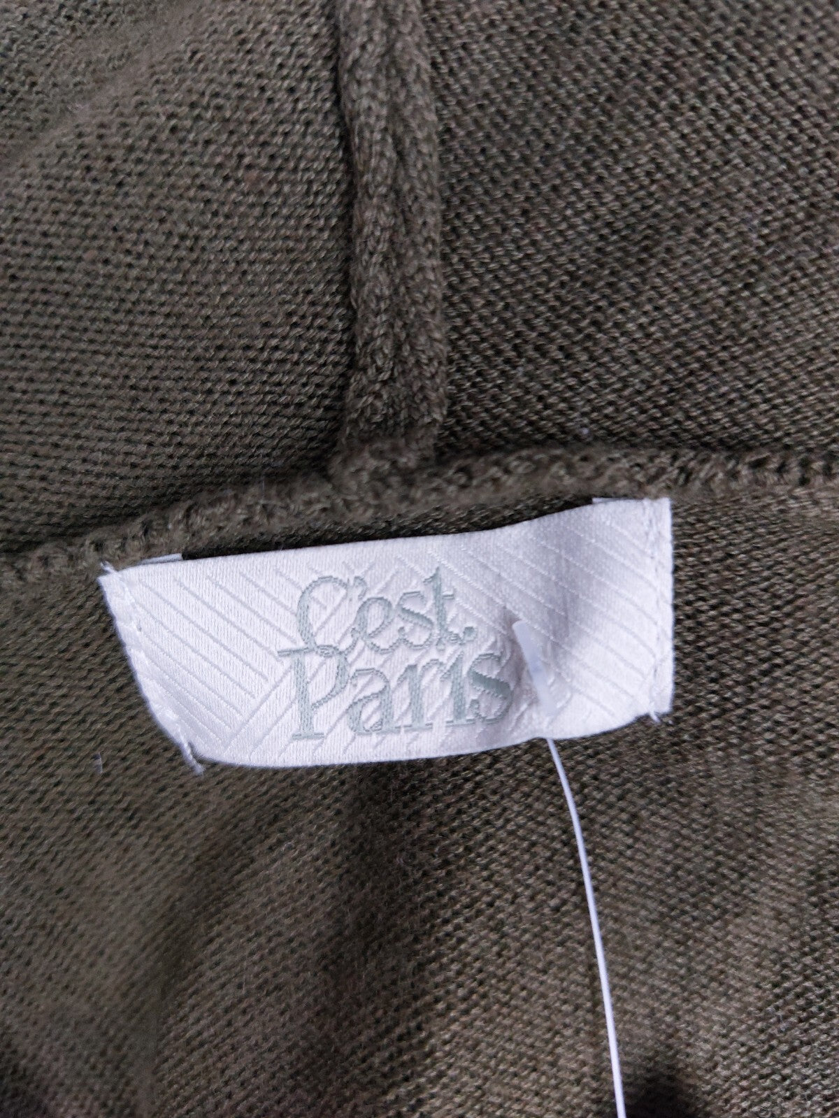 EK4817 Damen Strickjacke von cést Paris, olivgrün, Gr. 348