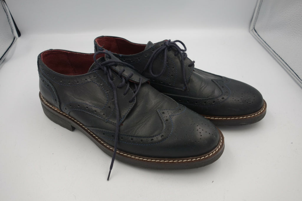 Herren Echt Lederschuh Horner Made in Italy blau Gr 41 es 3810